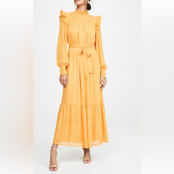 English Factory Swiss Dot Smocked Maxi Dress - Picture 1 of 4